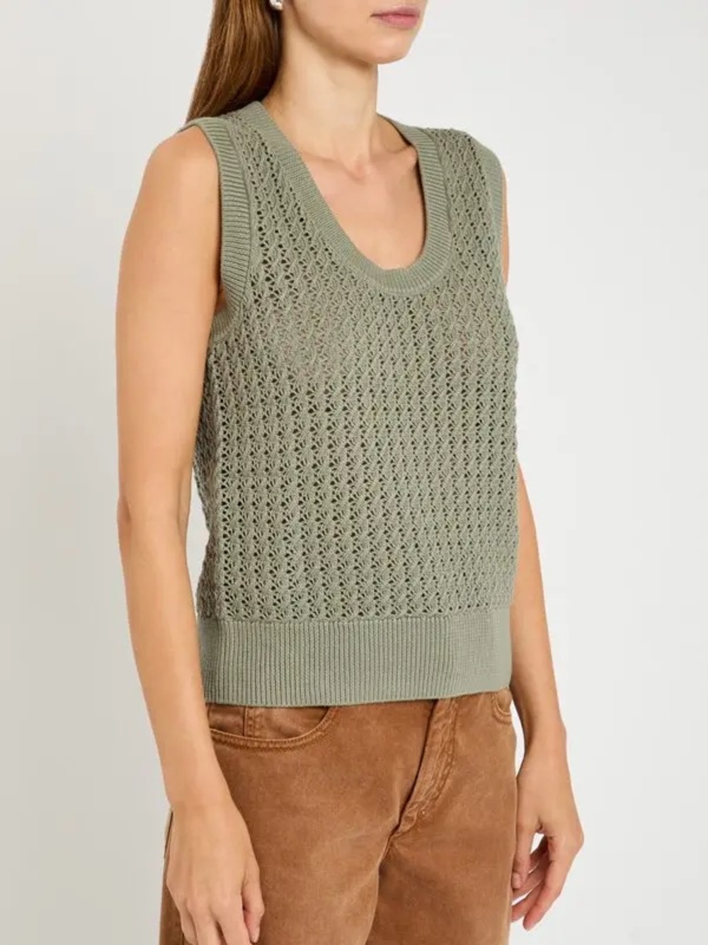 Varley Ferns Open Stitch Sweater Tank | M
